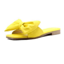 Load image into Gallery viewer, Women&#39;s shoes with bow knot square head low-heel flip-flops women sandals FS21S51