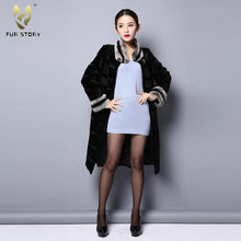 Load image into Gallery viewer, Women&#39;s Coats Real Rabbit Fur Coats Full Pelt Winter Jackets Long Coats 151241