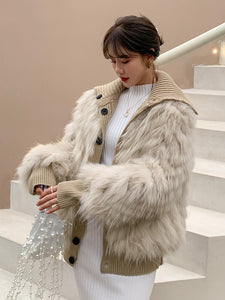 Young Fur Whole Skin Raccoon Dog Fur Car Stripe T-shirt with Coat on Both Sides 21111