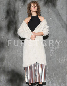 Women's Genuine Knitted Mink Fur Coat Long Coat Cardigan Female 16166