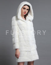 Load image into Gallery viewer, Women&#39;s Mink Fur Coat Large Size Cuff and Hem Removable Overcoat 161152