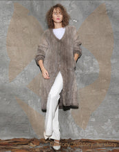 Load image into Gallery viewer, Women&#39;s Genuine Knitted Mink Fur Coat Long Coat Cardigan Female 16166