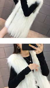 FS21120 Raccoon Fur Grass Stripe Vest Female Raccoon Dog Haining Slim Vest Autumn Winter Coat FS21107