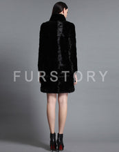 Load image into Gallery viewer, Women&#39;s Genuine Mink Fur Coat Women Hem Removable Fur Overcoat 161143