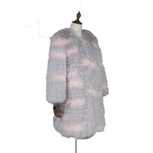 Load image into Gallery viewer, Winter Clothes Women Women&#39;s Raccoon Dog Fur Light Grey Stripe Long Lady Fur Coat FS21126