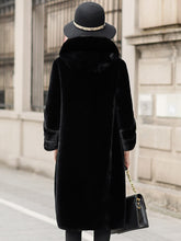 Load image into Gallery viewer, Winter Coat Women 2021 Mink Fur Pocket Hooded Coat Sheep Fur Integrated Women&#39;s Mid Long Coat Winter FS21140