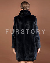 Load image into Gallery viewer, Women&#39;s Genuine Mink Fur Coat Stand Collar Natural Fur Women Jacket 16061