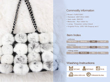 Load image into Gallery viewer, Real Rabbit Fur Ball Bag Handbag Lovely Side Bag Women Purse Totes SMALL Size 20*28 Good Choice for Chirstmas Gift FS040102
