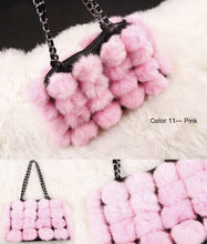 Load image into Gallery viewer, Real Rabbit Fur Ball Bag Handbag Lovely Side Bag Women Purse Totes SMALL Size 20*28 Good Choice for Chirstmas Gift FS040102