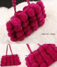 Load image into Gallery viewer, Real Rabbit Fur Ball Bag Handbag Lovely Side Bag Women Purse Totes SMALL Size 20*28 Good Choice for Chirstmas Gift FS040102