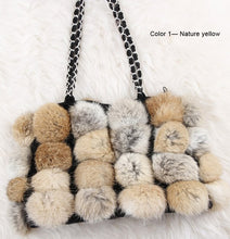 Load image into Gallery viewer, Real Rabbit Fur Ball Bag Handbag Lovely Side Bag Women Purse Totes SMALL Size 20*28 Good Choice for Chirstmas Gift FS040102