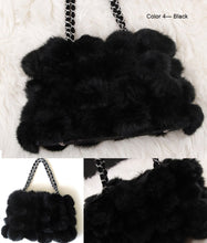 Load image into Gallery viewer, Real Rabbit Fur Ball Bag Handbag Lovely Side Bag Women Purse Totes SMALL Size 20*28 Good Choice for Chirstmas Gift FS040102