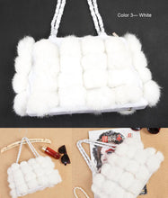 Load image into Gallery viewer, Real Rabbit Fur Ball Bag Handbag Lovely Side Bag Women Purse Totes SMALL Size 20*28 Good Choice for Chirstmas Gift FS040102