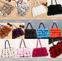 Load image into Gallery viewer, Real Rabbit Fur Ball Bag Handbag Lovely Side Bag Women Purse Totes SMALL Size 20*28 Good Choice for Chirstmas Gift FS040102