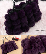 Load image into Gallery viewer, Real Rabbit Fur Ball Bag Handbag Lovely Side Bag Women Purse Totes SMALL Size 20*28 Good Choice for Chirstmas Gift FS040102