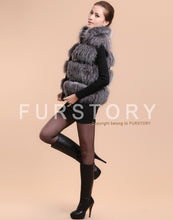 Load image into Gallery viewer, Women&#39;s Silver Fox Fur Vest Silver Fox Natural Color Real Fur Vest Female