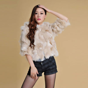 Real Fox Fur Coat Jacket Thick Fur Gilet Womens' Dress Ladies' Garment FS13052  Light Purple