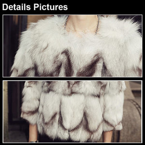 Women's Real Fox Fur Coat and Jackets Female Jacket Nature Fur Coats 15132
