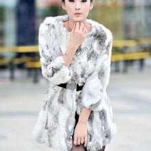 Load image into Gallery viewer, Woman Winter Coat Real Rabbit Fur Coat  Long Style Real Fur Coat  010106