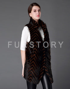 Plus Size Women's Real Mink Fur Vest Real Fur Vest Female 15217