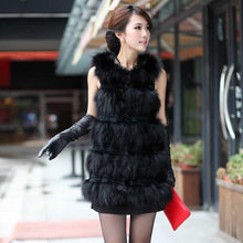 Load image into Gallery viewer, Women&#39;s Natural Rabbit Fur and  Fox Fur Vest Coat Jacket Waistcoat Ladies&#39; Dress Gift