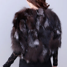 Load image into Gallery viewer, Real Silver Fox Fur Coat Jacket Overcoat Winter Coat Top Dress Nature Color 13039