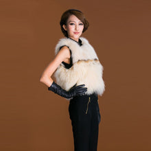 Load image into Gallery viewer, Natural Fox Fur +lamb Fur Vest Raccoon Decoration Waistcoat Jacket