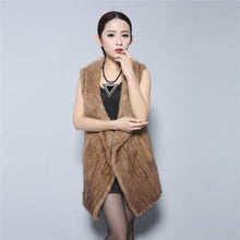 Load image into Gallery viewer, Natural Fur Vest Top Quality Authentic Mink Vest Female Natural Gilet Waistcoat