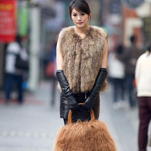 Load image into Gallery viewer, natural raccoondog fur vest waistcoat coat jacket overcoat thick and warm Shipping free