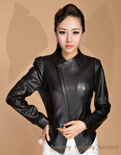 Load image into Gallery viewer, Genuine Sheep Leather Jacket Spring Blazer Top Grade Lamb Leather Coat Slim Waist Overcoat