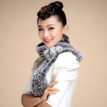 Load image into Gallery viewer, Real REX Rabbit Fur Scarf Flower Decoration Wrap Cape Shawl Neck Warmer Various Colors Soft Fur FS14507