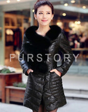 Load image into Gallery viewer, Genuine Leather Women&#39;s Winter Down Coat Real Fox Fur Collar Decoration Female Outwear