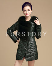 Load image into Gallery viewer, Genuine Leather Women&#39;s Winter Down Coat Real Fox Fur Collar Decoration Female Outwear