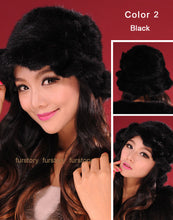 Load image into Gallery viewer, Womens Beanies Knitted Real Mink Fur Hat Cloche Hat Fedoras 13613