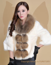 Load image into Gallery viewer, Real Rabbit Fur Coat Raccoondog Fur Collar with Hood Overcoat Jacket Waistcoat 7colors Short Version FS13073