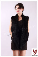 Load image into Gallery viewer, Natural TIGHT-knitted Rabbit Fur Vest Jacket Coat Shawl Overcoat 2 Colors
