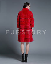 Load image into Gallery viewer, Natural Rex Rabbit Coat Women Grace Long Overcoat Jacket Winter Outerwear