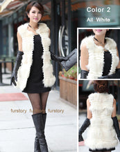 Load image into Gallery viewer, Women&#39;s Natural Rabbit Fur and  Fox Fur Vest Coat Jacket Waistcoat Ladies&#39; Dress Gift