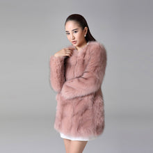 Load image into Gallery viewer, Women&#39;s Real Fox Fur Coat Long Sleeve Natural Color Fur Overcoat Women