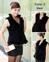 Load image into Gallery viewer, Natural Mink Fur Vest Female Flounce Decoration Placket Design Sleeveless Women&#39;s Mink Vest