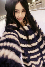 Load image into Gallery viewer, Real Knitted Rabbit Fur Coat Jacket Vest High Quality Fur Sweater Short Version Hot Sale Fur Story FS13004