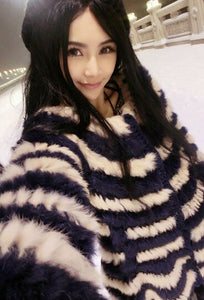 Real Knitted Rabbit Fur Coat Jacket Vest High Quality Fur Sweater Short Version Hot Sale Fur Story FS13004