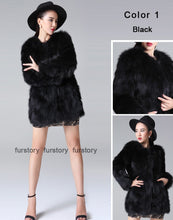 Load image into Gallery viewer, Women&#39;s Natural Fox Fur Coat Winter Full Sleeve Long Fox Fur Big Patches Real Fur Coat Female