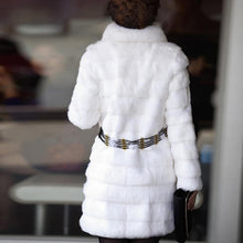 Load image into Gallery viewer, Womens Coat Real Rabbit Fur Coat with Fox Fur Collar Coat Jacket Overcoat Winter Coat