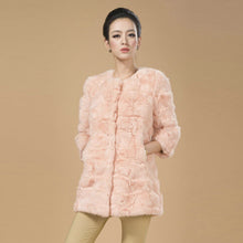 Load image into Gallery viewer, Real Rabbit Head Fur Coat Overcoat Jacket Womens&#39; Top Garment Gilet Winter Dress Long Version Fur Story FS13017