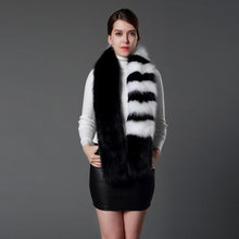 Load image into Gallery viewer, Women's Real Fox Fur Scarf Lady Fashion Winter Warm Shawl Patchwork 16756