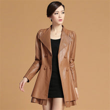 Load image into Gallery viewer, Genuine Sheep Leather Coat Jacket Skirt Version Overcoat Long Lamb Leather Dress