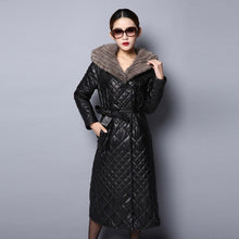 Load image into Gallery viewer, FUR STORY Winter Women&#39;s Real Sheep Leather Coat Natural Mink Fur Long Jacket 151244