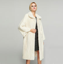 Load image into Gallery viewer, Fur Story FS18117 Women&#39;s Genuine Rabbit Fur Long Coat Turn-down Collar Women Jacket Belt Overcoat