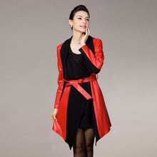 Load image into Gallery viewer, Genuine sheep Leather coat wool blends collar real lamb leather jacket winter overcoat